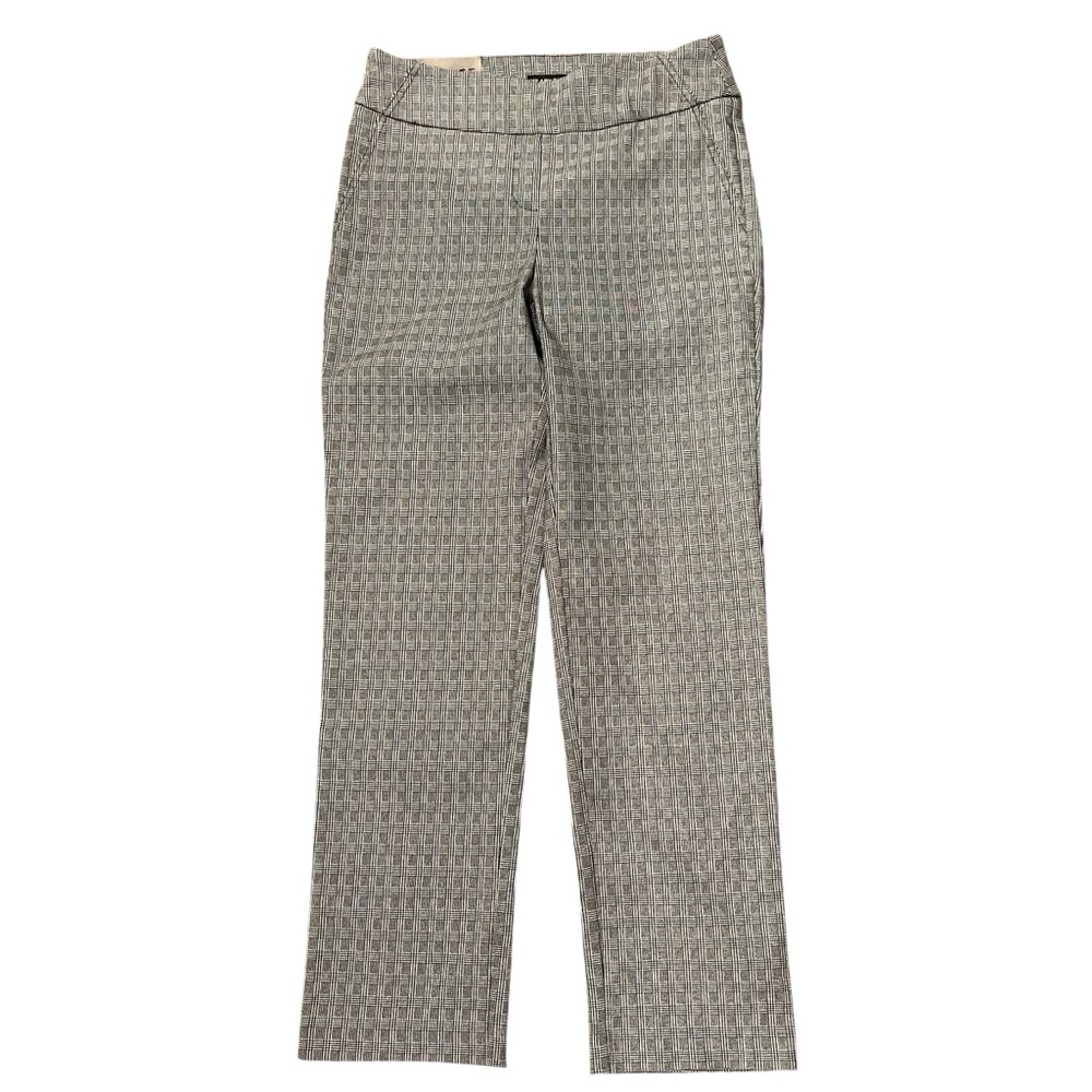 Hilary Radley Women's Small Black White‎ Plaid Tummy Control Pull-On Pant